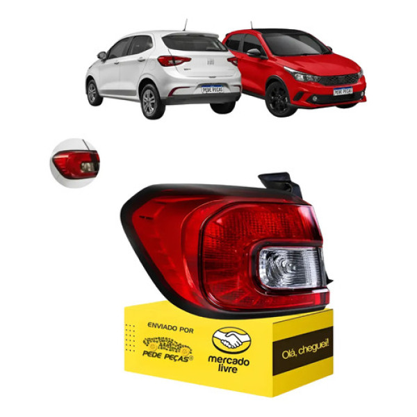 Lanterna Traseira Canto Fiat Argo 2018 2019 2020 A 2026 Le Esquerdo/motorista Cristal