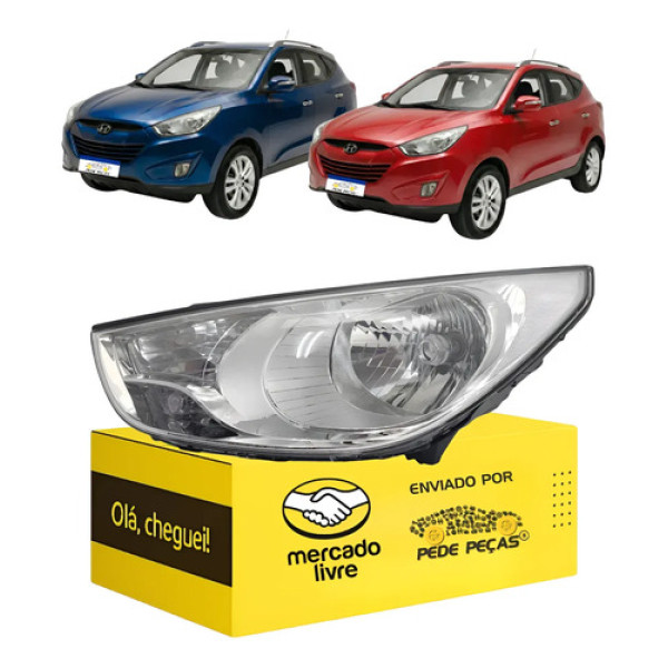 Farol Ix35 2010 2011 2012 2013 2014 2015 Foco Simples Le Esquerdo/motorista