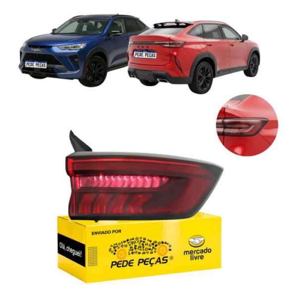 Lanterna Traseira Haval H6 Gt 2023 A 2025 Full Led Novo Ld Direito/passageiro Vermelho