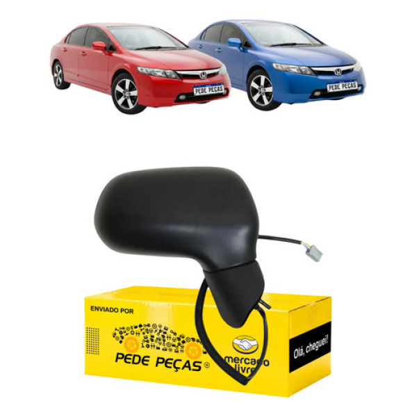 Retrovisor Direito Honda Civic Exs Lxs 2007 A 2011 S/pisca