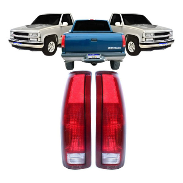 Par Lanterna Chevrolet Silverado 1997 1998 1999 A 2002 Nova Ambos Lados Vermelho
