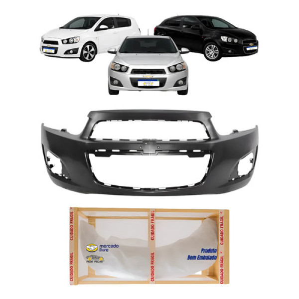 Parachoque  Dianteiro Gm Sonic Hatch Sedan 2012 2013 2014 Preto Para Pintura