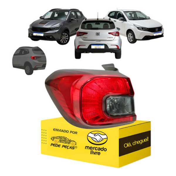 Lanterna Argo 2018 2019 2020 2021 22 23 24 25 2026 L.e Fume Esquerdo/motorista Vermelho/fumê
