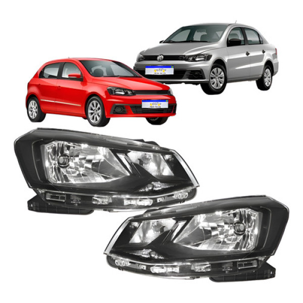 Par Farol Vw Gol Voyage G7 2017 2018 Friso Preto Direito