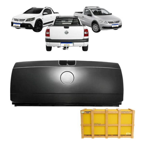 Tampa Traseira Vw Saveiro G5 2 Furos 2009 2010 2011 2012 Preto