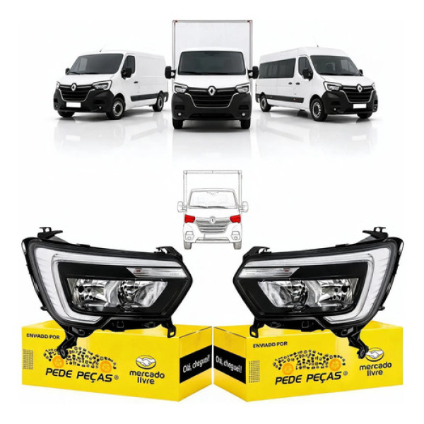 Par Farol Renault Master 2023 2024 2025 2026 C/led Ambos Lados