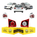 Par Lanterna Traseira Tampa Vw Spacefox 2006 A 2010 Vermelho Ambos Lados Vermelho Cristal