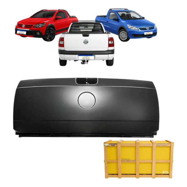 Tampa Traseira Vw Saveiro G5 2 Furos 2009 2010 11 2012 Novo Preto