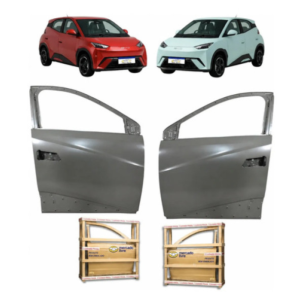 Par Porta Dianteira Byd Dolphin Mini Gs Ev 2024 2025 2026 Dianteira Ambos Os Lados Cinza