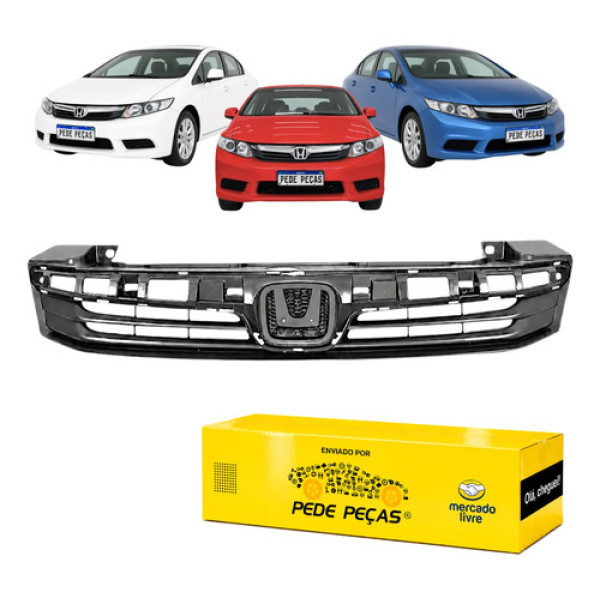 Grade Parachoque Honda Civic 2012 2013 2014 2015 2016 Novo Para Pintar