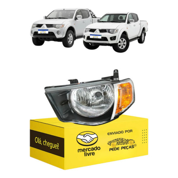 Farol L200 Triton 2008 2009 10 11 12 13 14 15 16 2017 Le Esquerdo/motorista