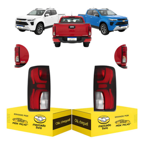 Par Lanternas Chevrolet S10 Ltz Z71 2025 2026 C/led Novas Ambos Lados Fumê