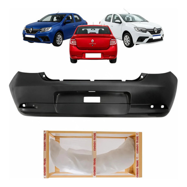 Parachoque Traseiro Renault Logan S/f Sensor 2013 A 2023