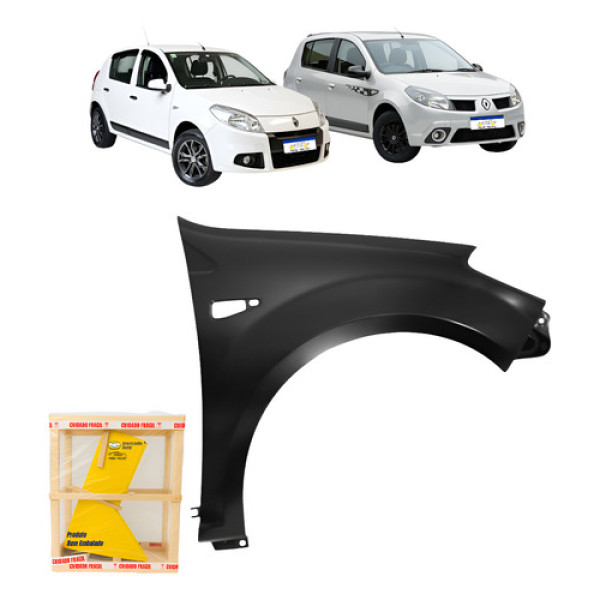 Paralama Renault Sandero 2007 2008 2009 2010 2011 A 2014 L.d Direito Cinza