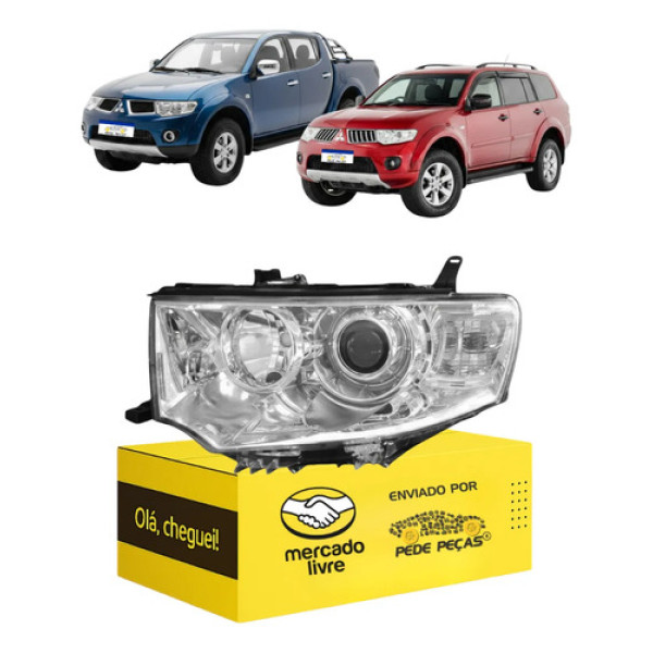 Farol Mitsubishi L200 Triton Hpe 2013 2014 2015 2016 2017 Le Esquerdo/motorista