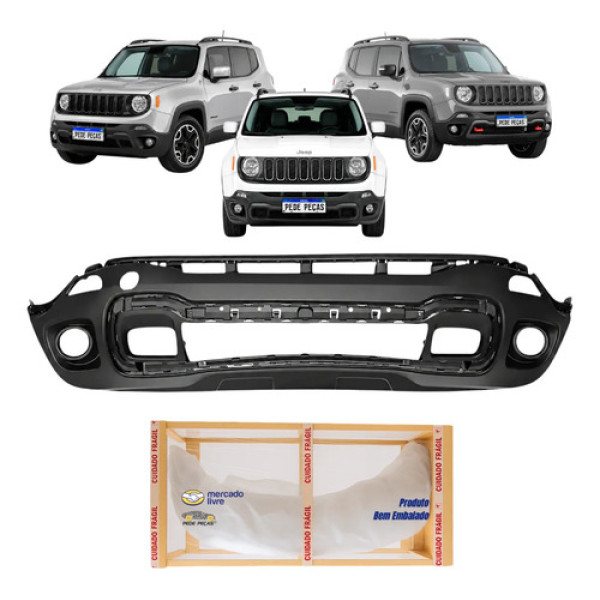 Parachoque Jeep Renegade 2016 2017 2018 2019 2020 2021 Preto