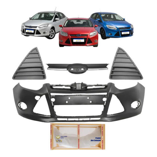 Parachoque Dianteiro Focus 2014 2015 Com Grades Novo Preto