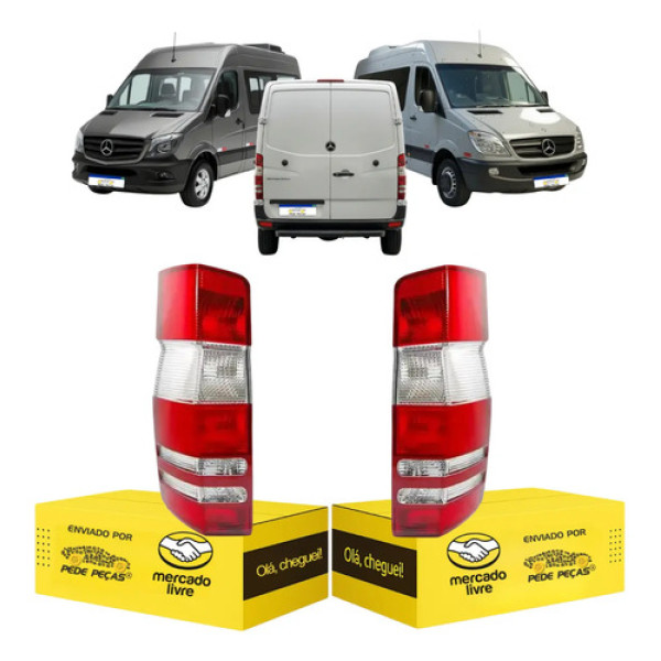 Par Lanterna Sinaleira Sprinter 2012 2013 2014 2015 A 2019 Ambos Lados Vermelho