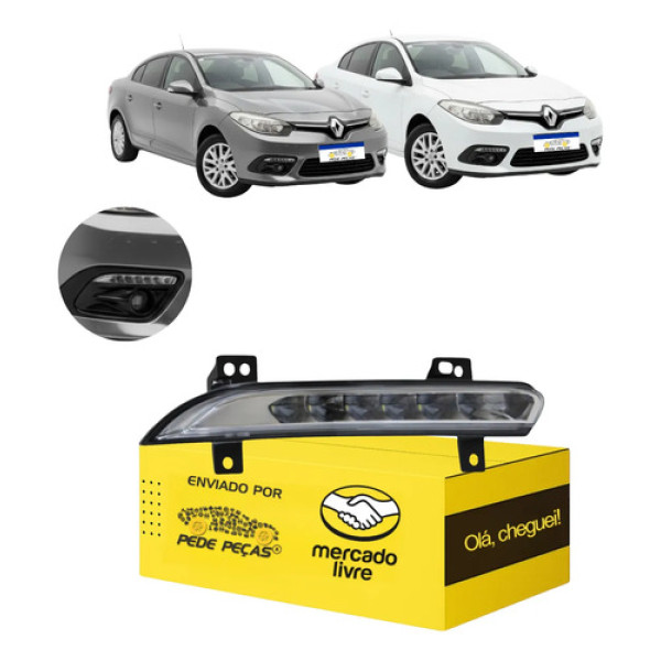Farol Milha Daylight Renault Fluence 2015 2016 2017 2018 Ld Cristal