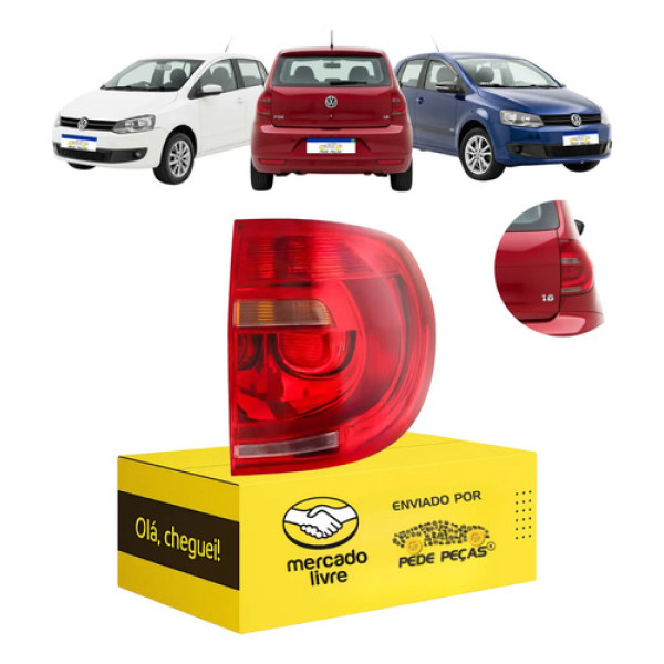 Sinaleira Traseira Vw Fox Crossfox 2011 2012 2013 2014 Ld Direito/passageiro Tricolor