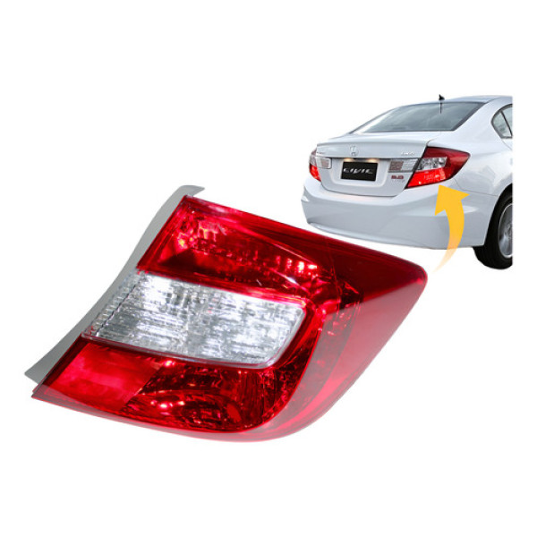 Lanterna Traseira Honda Civic 2012 2013 2014 2015 2016 G9 Ld Direito Vermelho