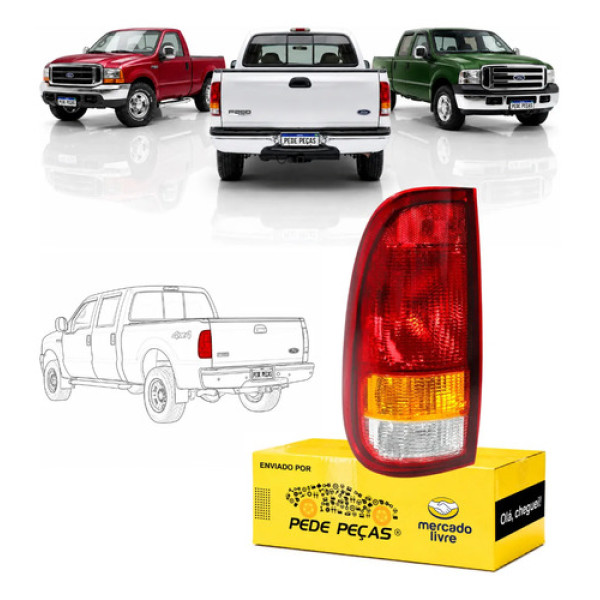 Sinaleira Traseira Ford F250 1999 2000 01 02 03 04 A 2011 Le Esquerdo/motorista Vermelho/cristal/âmbar