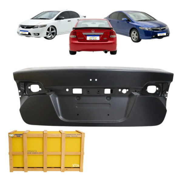 Tampa Traseira Porta Malas Honda New Civic 2007 2008 A 2011 Preto