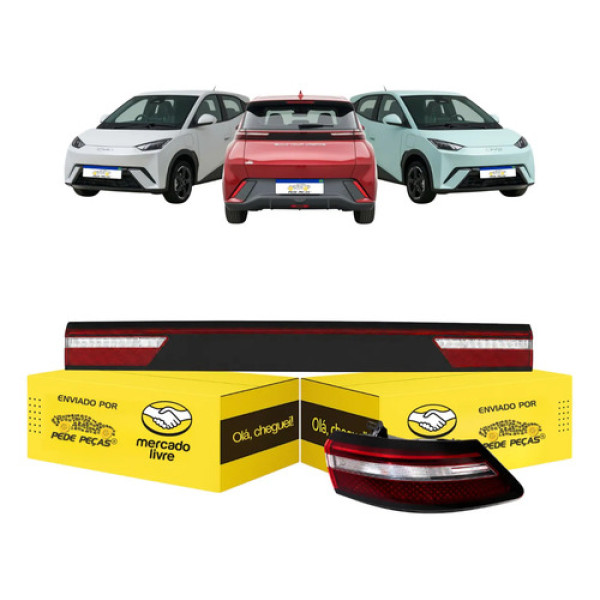 Kit Lanterna Direita E Central Byd Dolphin Mini 2024 A 2026 Direito/passageiro Fumê