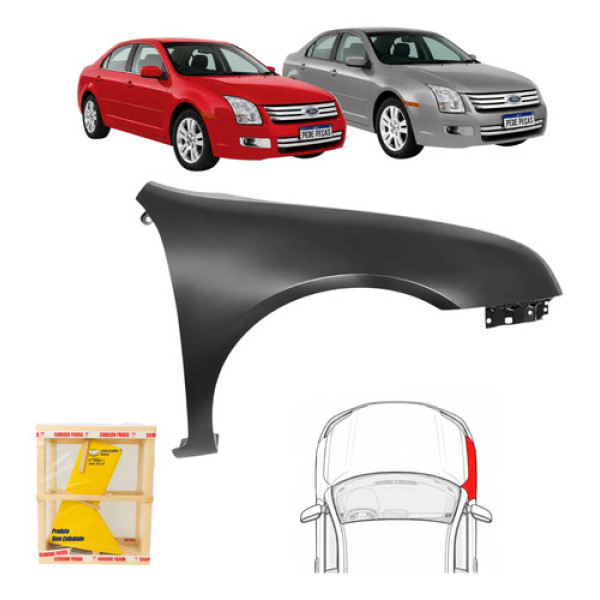 Paralama Ford Fusion Sedan 2006 A 2009 Sel Preto Novo Ld