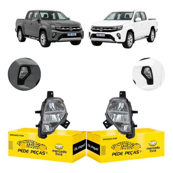 Par Farol Milha Auxiliar Cibie Vw Amarok 2025 2026 Cristal