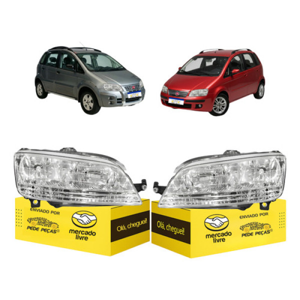 Farol Fiat Idea 2006 2007 2008 2009 2010 Novo Par Ambos Lados