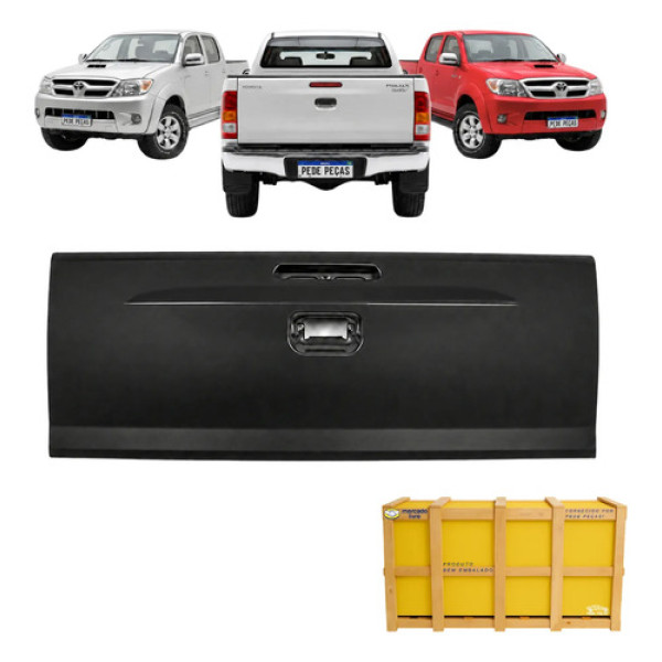 Tampa Traseira Toyota Hilux 2005 A 2008 Sem Furo De Chave Preto