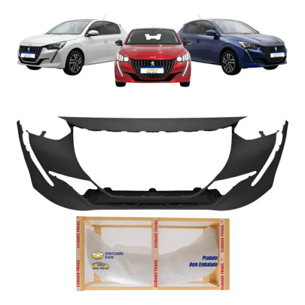 Parachoque Dianteiro Peugeot Allure 208 2021 22 23 2024 Novo Preto