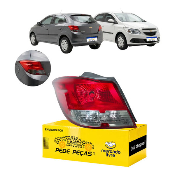 Lanterna Sinaleira Gm Onix 2012 A 2016 Lt Ltz Ls Joy Fumê Le Esquerdo/motorista Vermelho