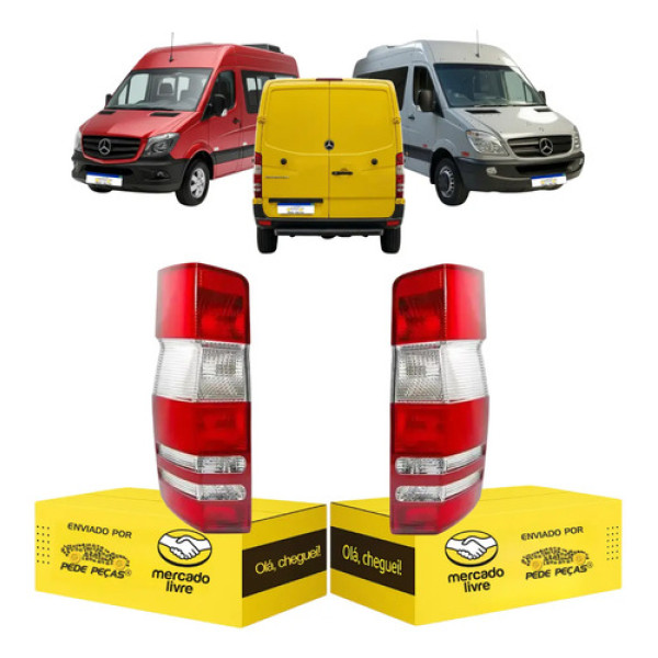Par Lanterna Sinaleira Sprinter 2012 2013 14 15 A 2019 Novas Ambos Lados Vermelho