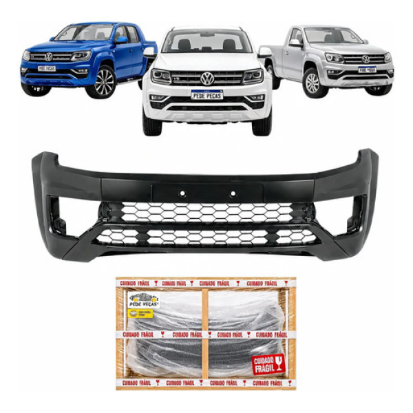 Parachoque Dianteiro Volkswagen Amarok 2017 A 2024 C/grade Preto Liso Para Pintura