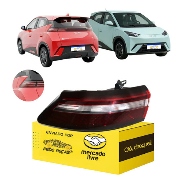 Lanterna Sinaleira Byd Dolphin Mini Ev Gs 2024 A 2027 L.e Esquerdo/motorista Vermelho
