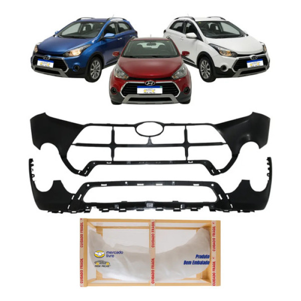Kit Parachoque Hb20x 2016 2017 2018 2019 Spoiler Original Preto