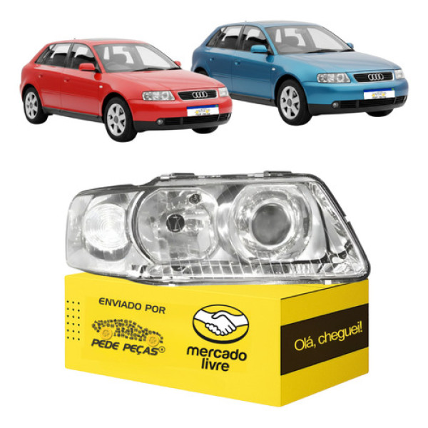 Farol Audi A3 2000 2001 2002 2003 2004 2005 2006 Novo Ld Direito/passageiro