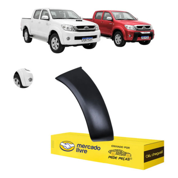 Moldura Direita Parachoque Toyota Hilux 2006 07 08 A 2011 Preto Liso Para Pintura