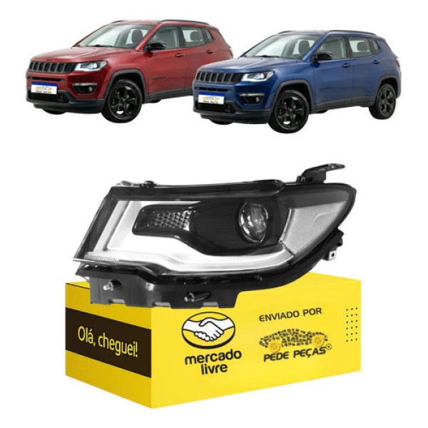 Farol Sinaleira Jeep Compass 2017 A 2021 Com Led Novo