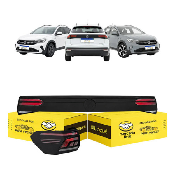 Kit Lanterna Esquerda E Central Nivus 2020 21 22 23 A 2026 Esquerdo/motorista Fumê