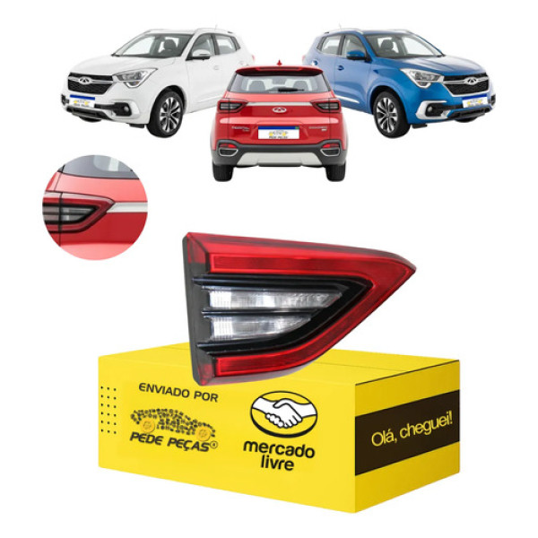 Lanterna Sinaleira Tampa Tiggo 5x Txs 2019 2020 C/led Le Esquerdo/motorista Vermelho