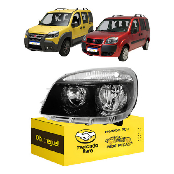 Farol Doblo 2011 2012 2013 2014 2015 16 17 18 19 20 2021 L.e Esquerdo/motorista