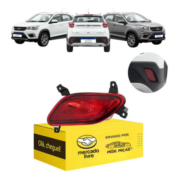 Refletor Parachoque Traseiro Tiggo 2 2018 A 2022 C/função Ld Vermelho