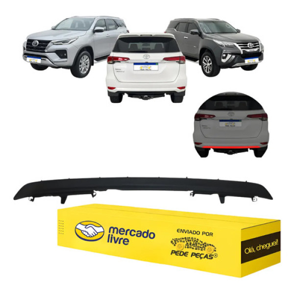 Spoiler Aplique Traseiro Toyota Hilux Sw4 2016 A 2025 Preto