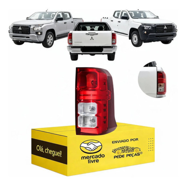 Lanterna Sinaleira Mitsubishi Triton 2026 A 2027 S/led Gl Le Direito/passageiro Vermelho