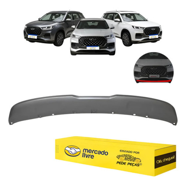 Aplique Spoiler Parachoque Dianteiro Tiggo 8 Pro 2022 A 2026 Cinza