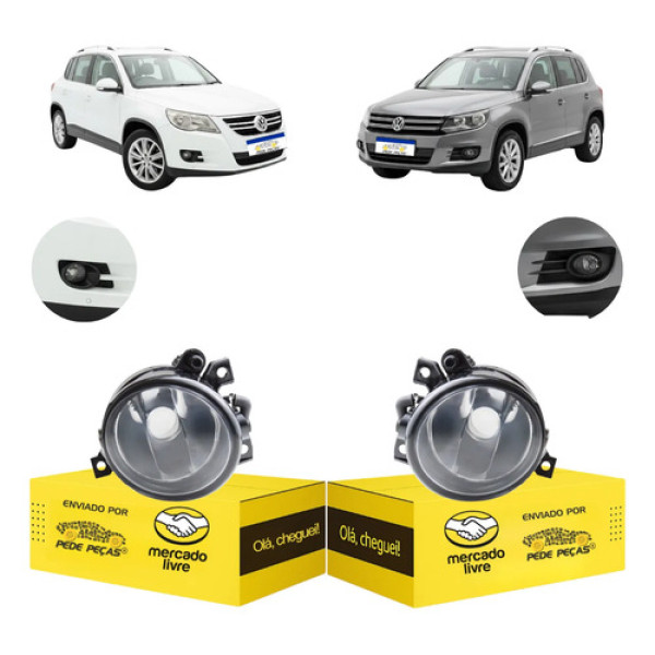 Par Farol Milha Auxiliar Volkswagen Tiguan 2008 09 10 2011 Cristal