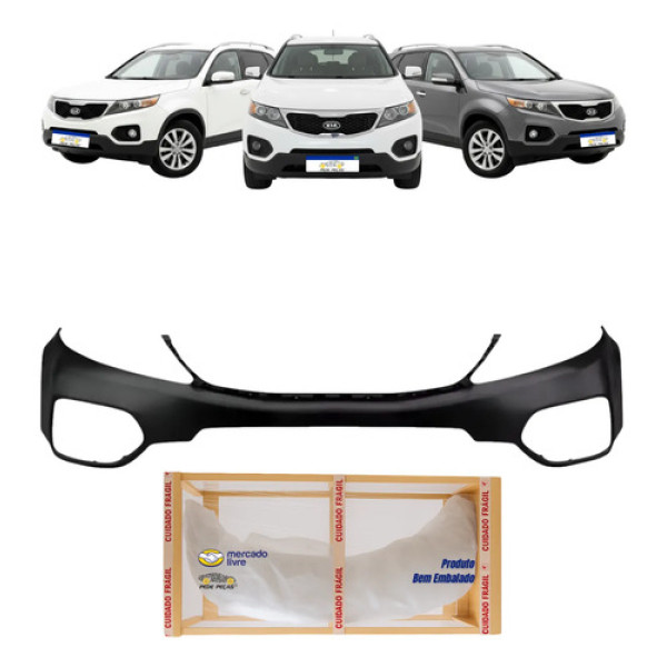 Parachoque Dianteiro Kia Sorento 2010 2011 2012 2013 Preto Liso Para Pintura
